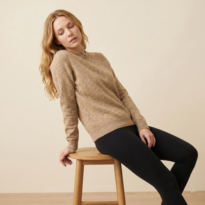 Crewneck Undyed Cashmere Sweater For Women