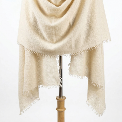 Pure 16-Micron Handknitted Cashmere Pashmina Shawl - 28×84 IN