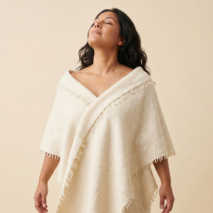 Pure 16-Micron Handknitted Cashmere Pashmina Shawl - 28×84 IN