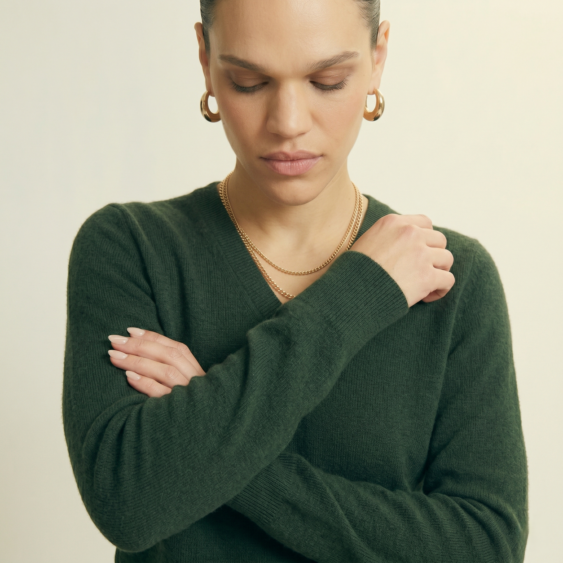V-Neck Himalayan Cashmere Sweater For Women