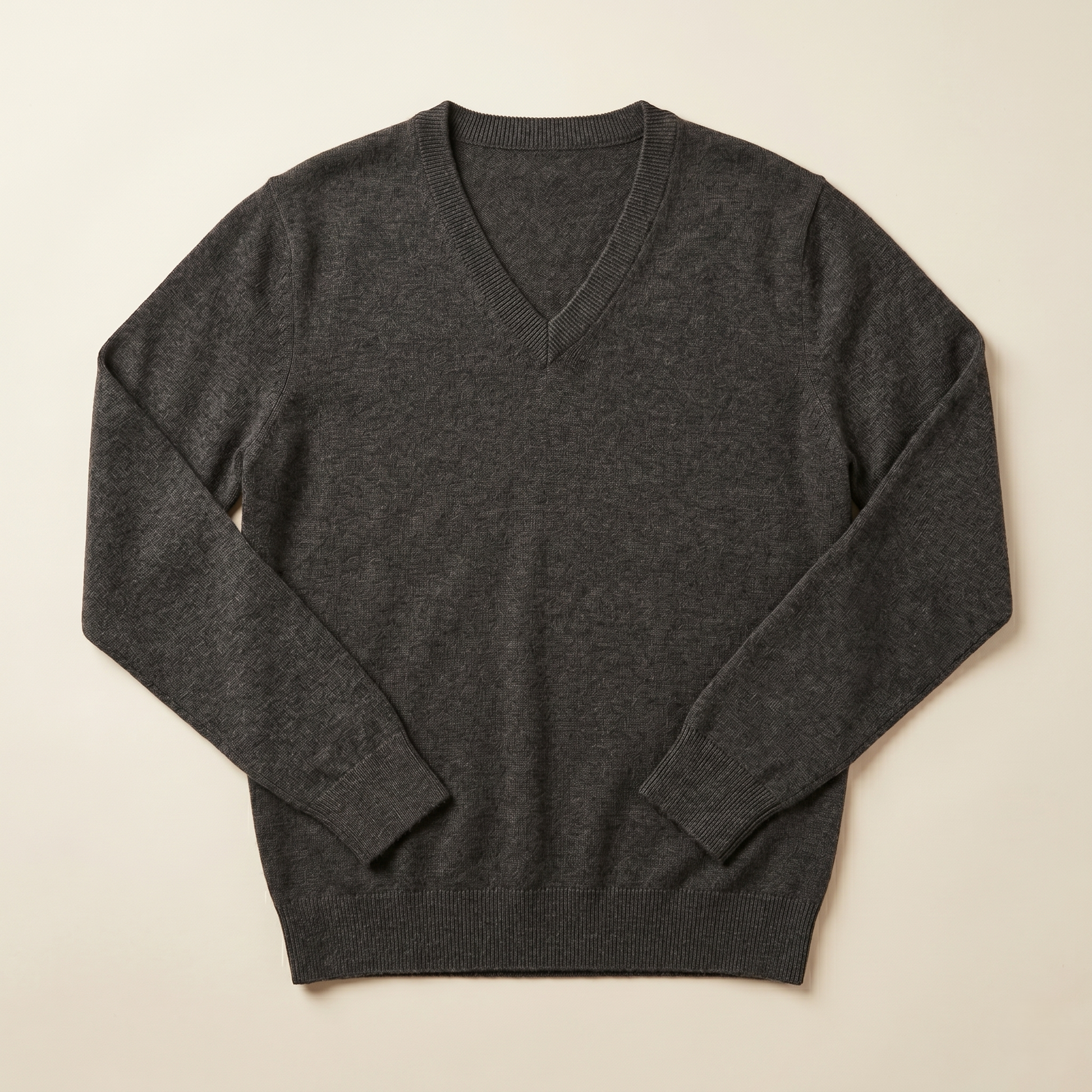 V - Neck Undyed Cashmere Sweater For Women