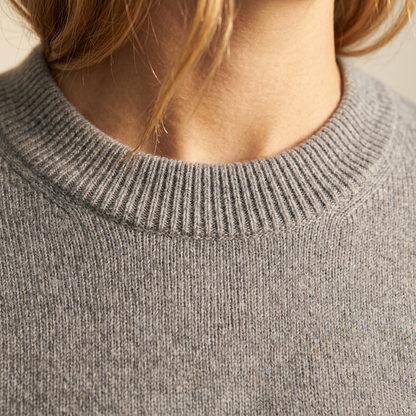 Crewneck Undyed Cashmere Sweater For Women
