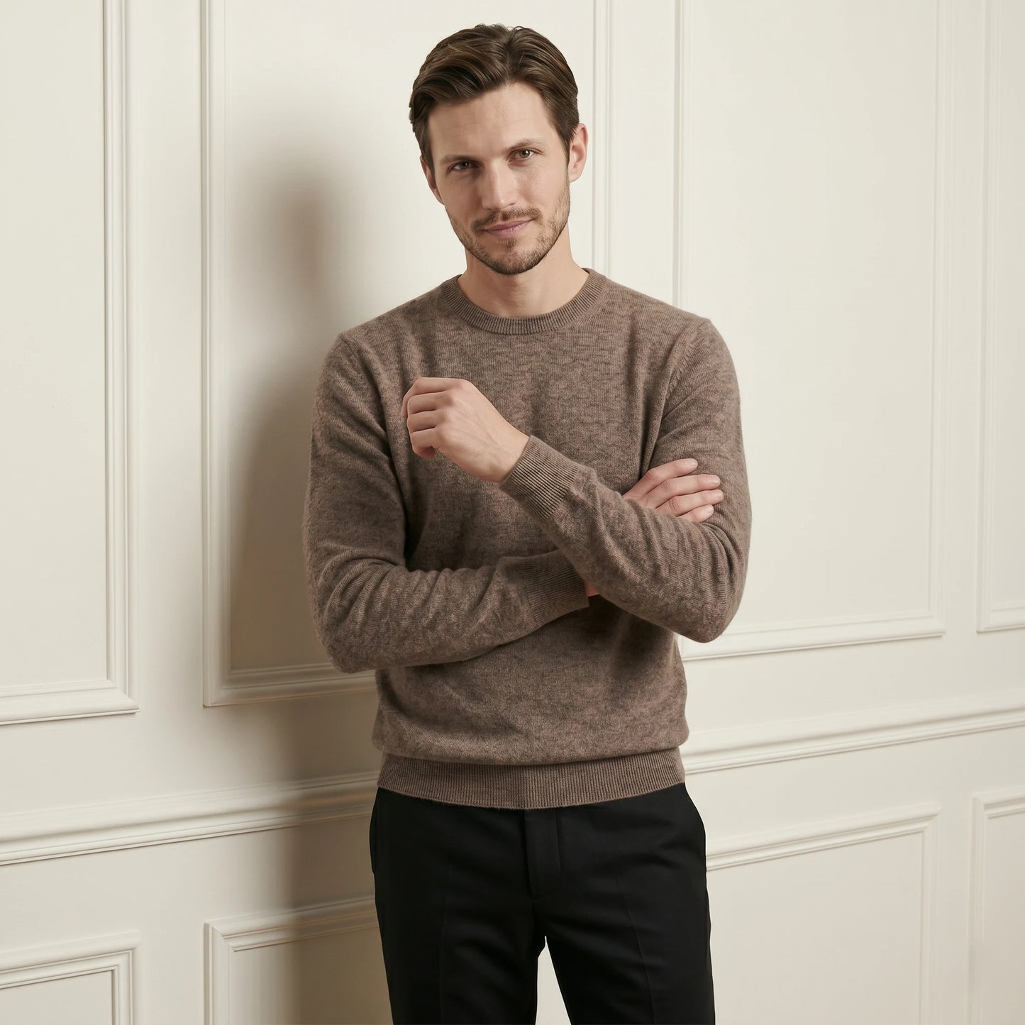 Brown Original Crewneck Himalayan Cashmere Sweater