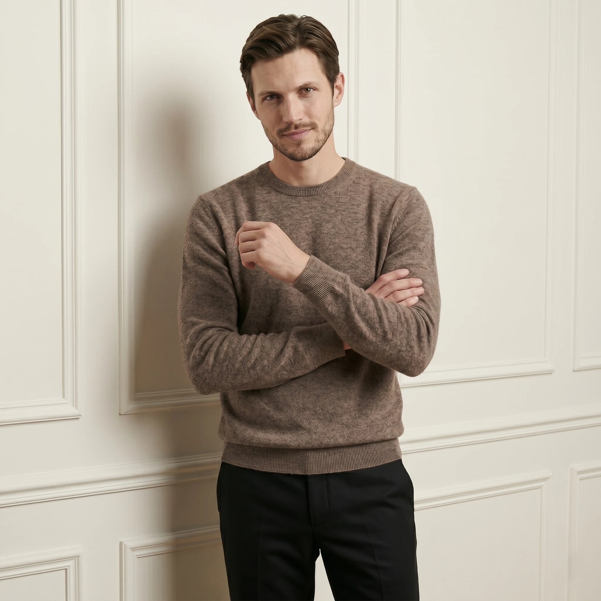 Brown Original Crewneck Himalayan Cashmere Sweater