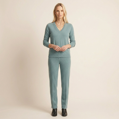 V-Neck Himalayan Cashmere Sweater For Women