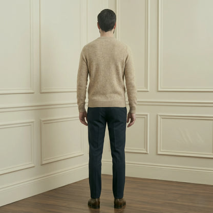 Premium Quality Oat Full Sleeve Crewneck Himalayan Cashmere Sweater