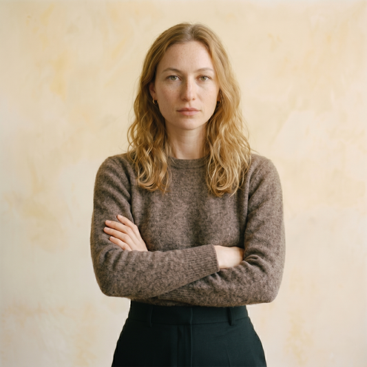Crewneck Undyed Cashmere Sweater For Women