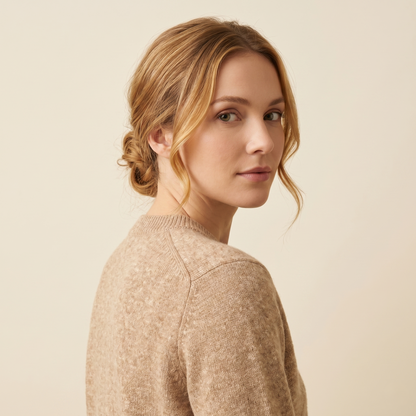 Crewneck Undyed Cashmere Sweater For Women