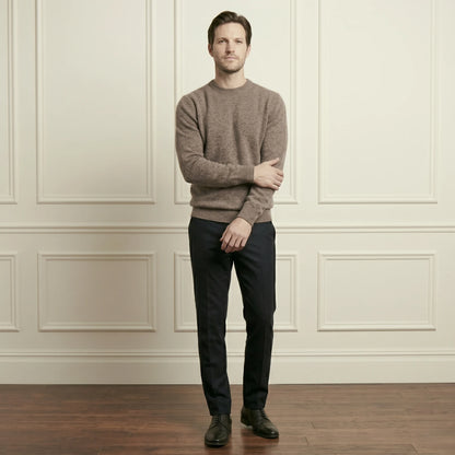 Authentic Brown  Crewneck Cashmere full sleeve Sweater for men