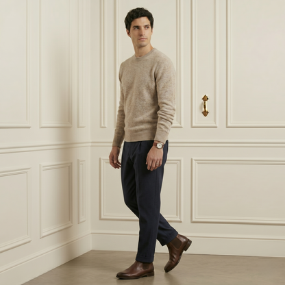 Executive Crewneck Undyed Himalayan Cashmere Sweater
