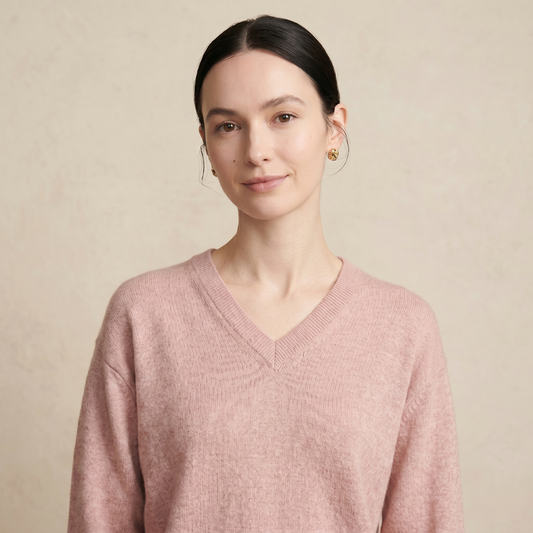 V-Neck Himalayan Cashmere Sweater For Women