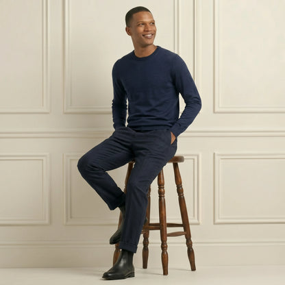 Dark Navy Original Crewneck Himalayan Cashmere Full Sleeve Sweater