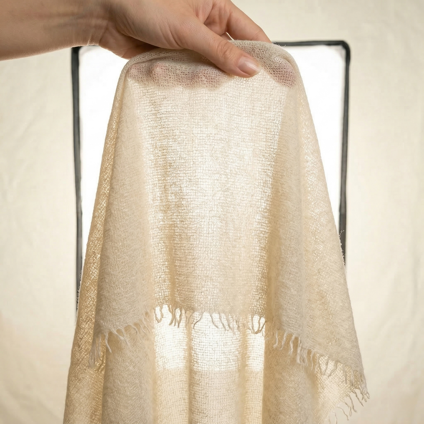 Pure 16-Micron Handknitted Cashmere Pashmina Shawl - 28×84 IN
