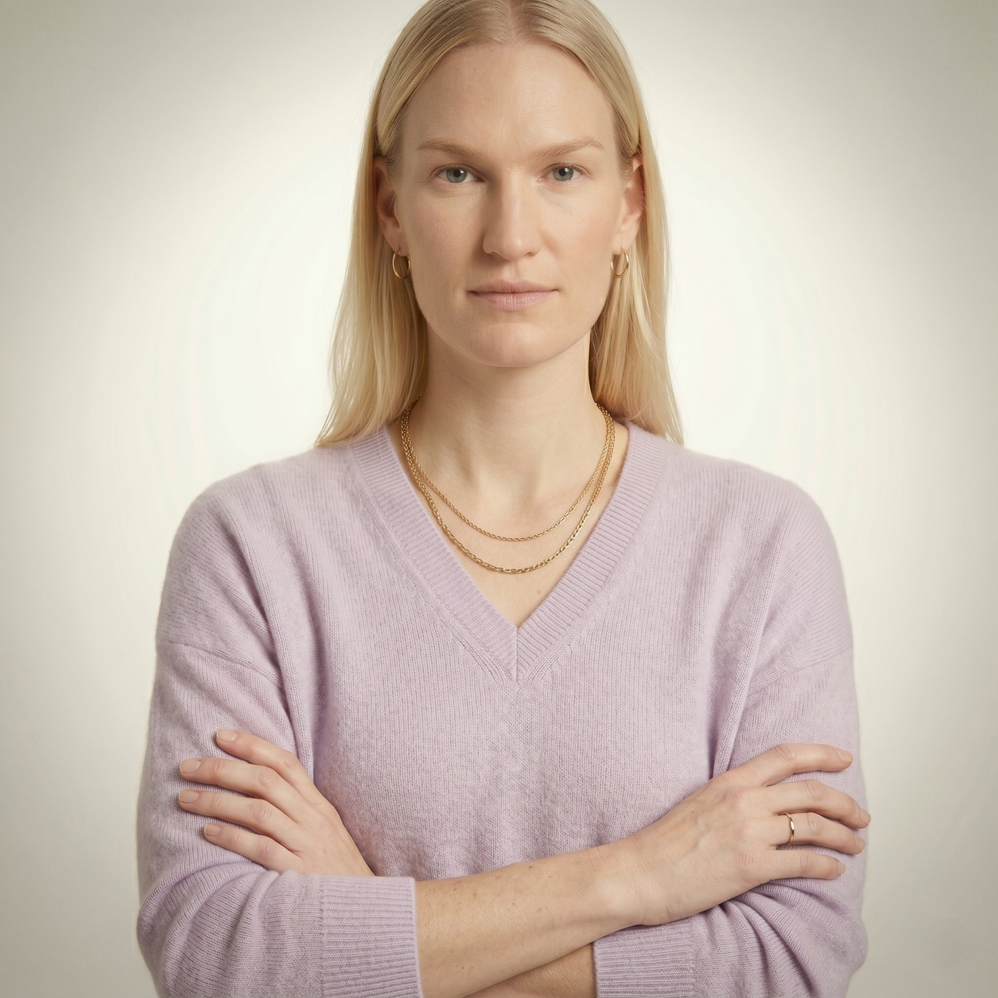 V-Neck Himalayan Cashmere Sweater For Women - Lilac