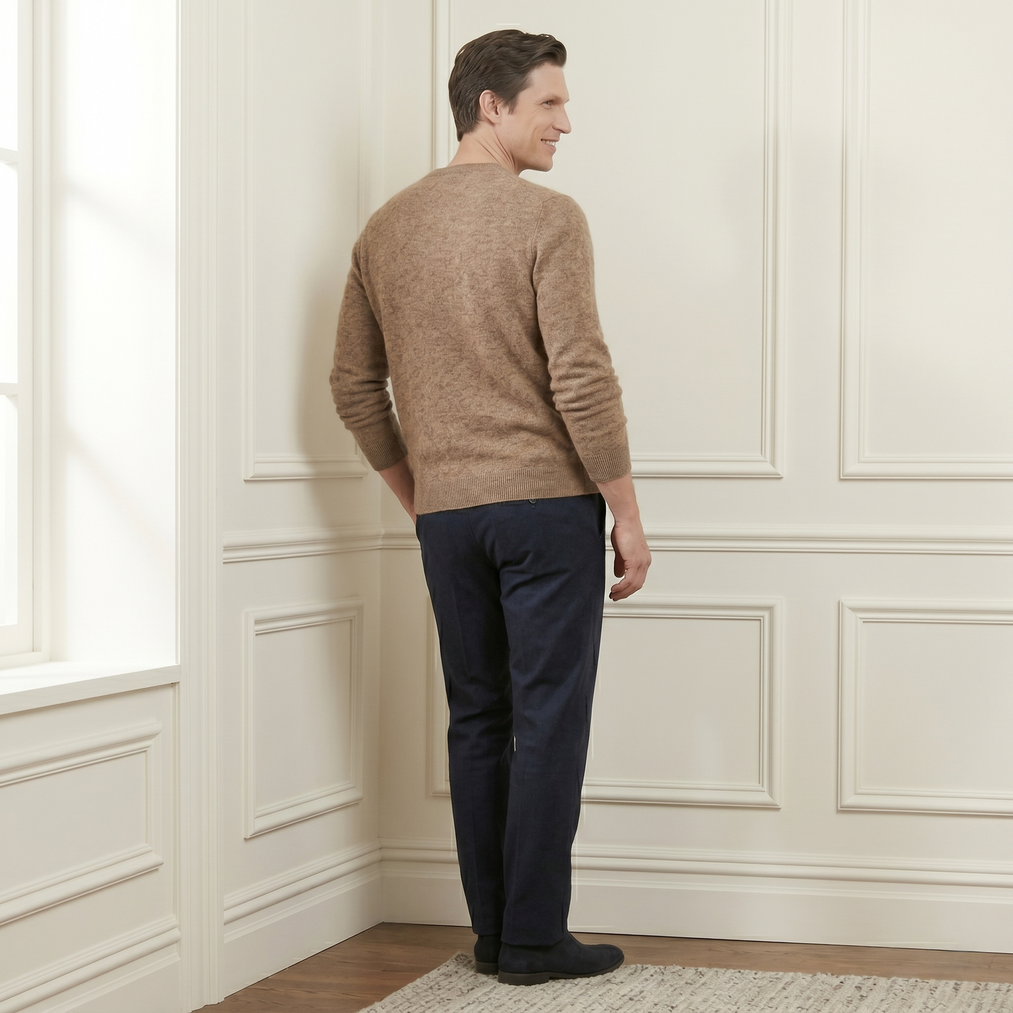Executive Crewneck Undyed Himalayan Cashmere Sweater