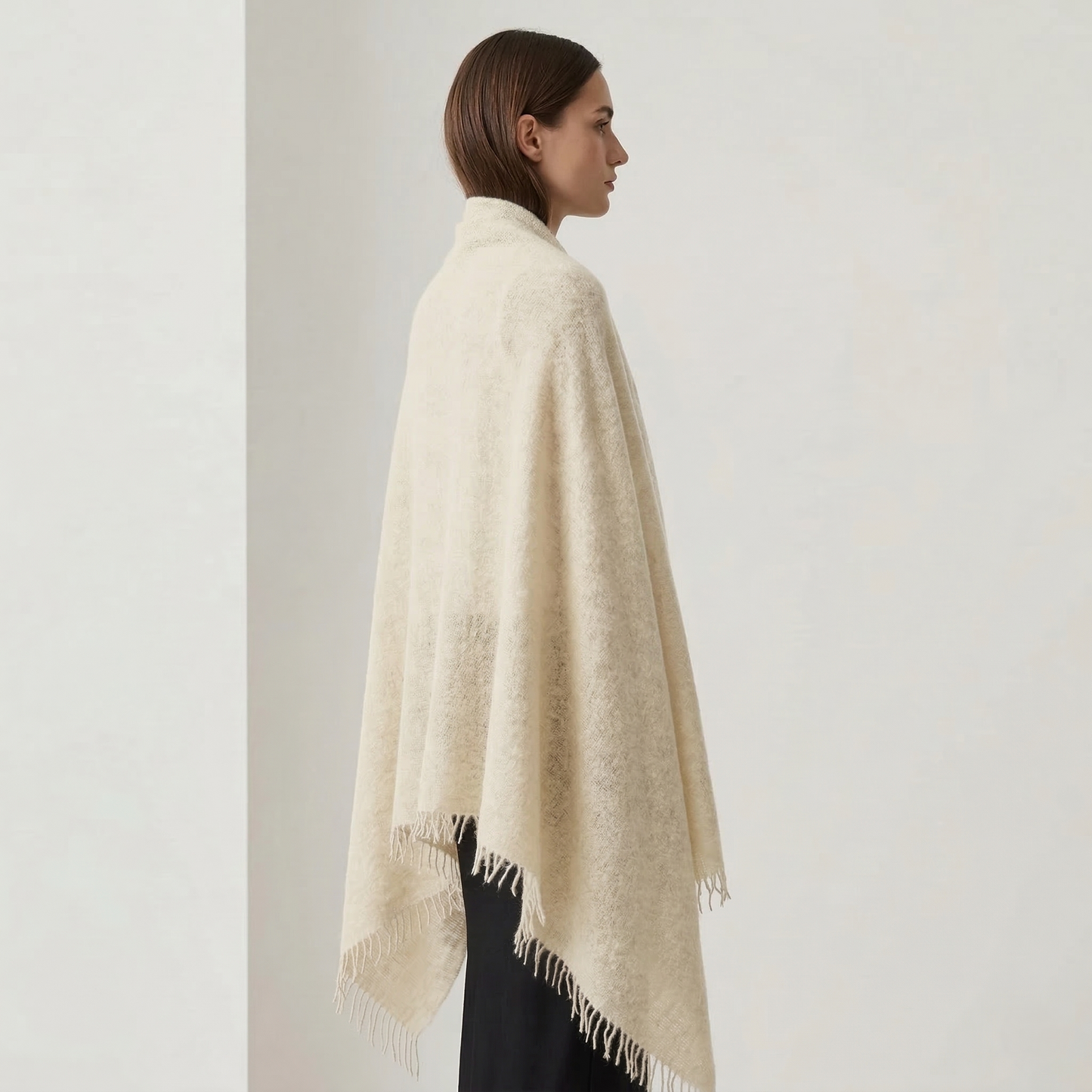 Pure 16-Micron Handknitted Cashmere Pashmina Shawl - 28×84 IN