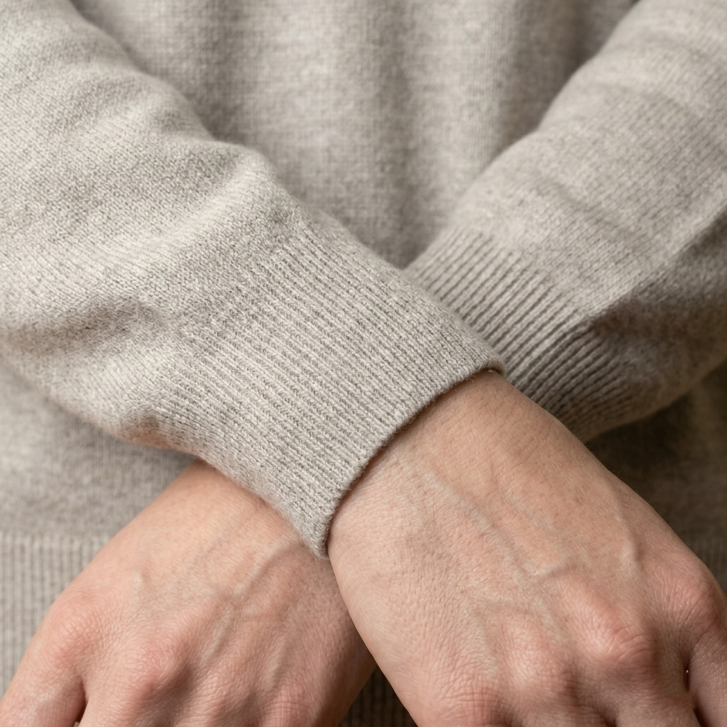 V - Neck Undyed Cashmere Sweater For Women