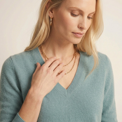 V-Neck Himalayan Cashmere Sweater For Women