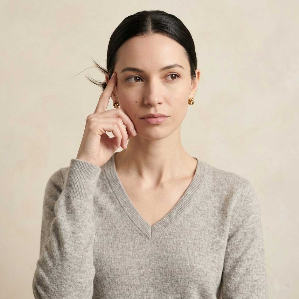 V - Neck Undyed Cashmere Sweater For Women