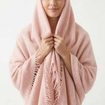 Pure 16-Micron Handknitted Cashmere Pashmina Shawl - 28×84 IN