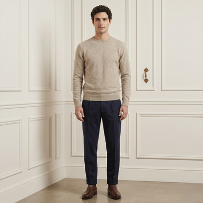 Executive Crewneck Undyed Himalayan Cashmere Sweater