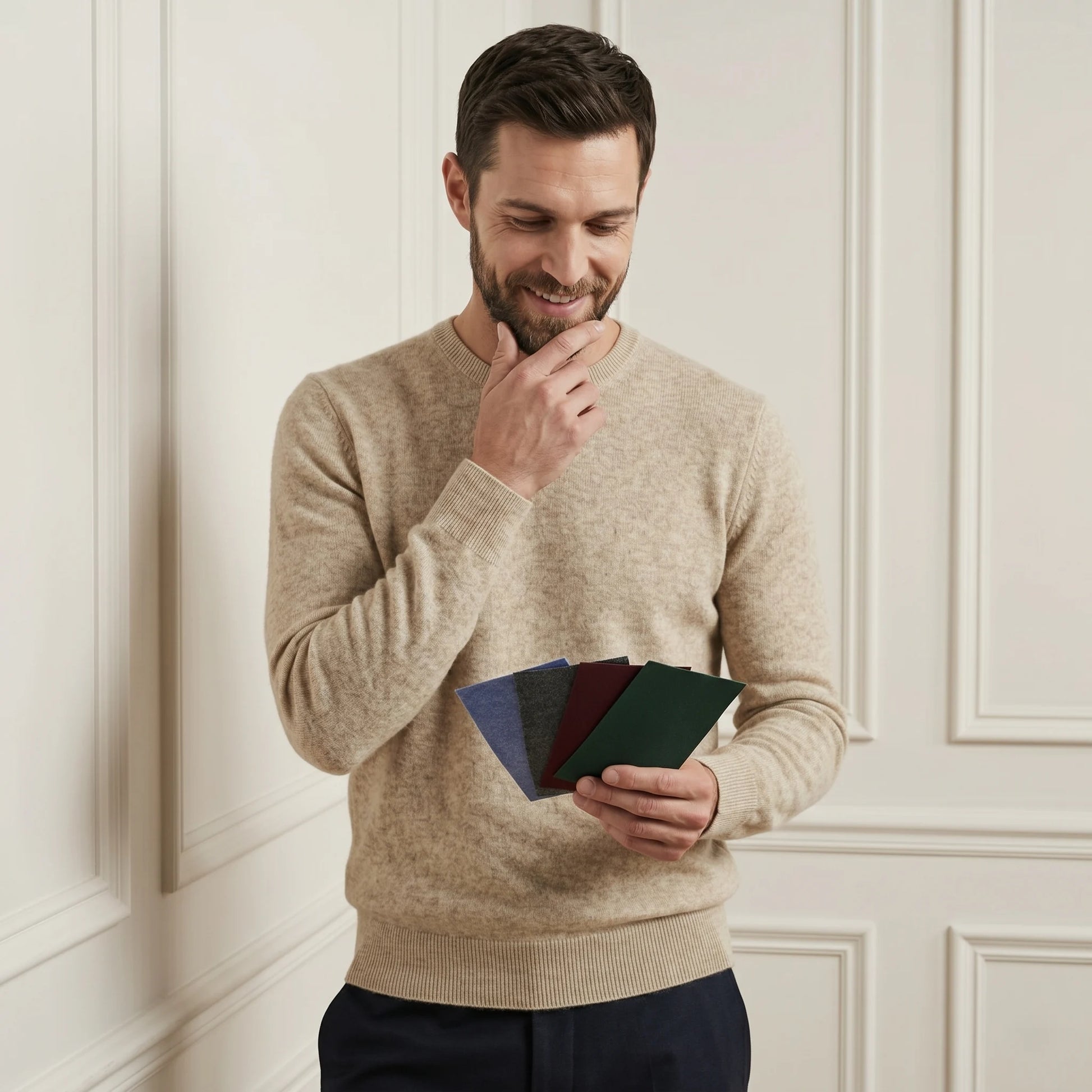 Oat Original Full Sleeve Crewneck Himalayan Cashmere Sweater for Men