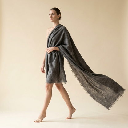 Pure 16-Micron Handknitted Cashmere Pashmina Shawl