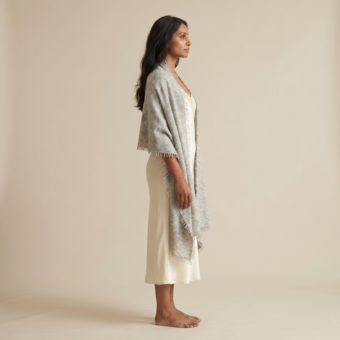 Pure 16-Micron Handknitted Cashmere Pashmina Shawl