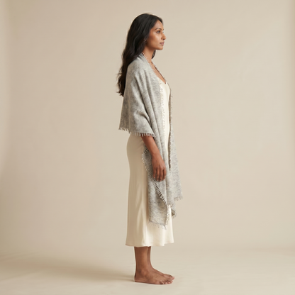 Pure 16-Micron Handknitted Cashmere Pashmina Shawl