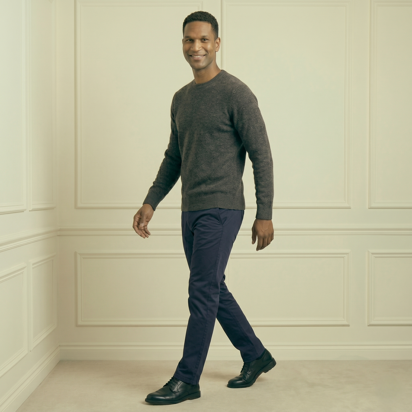 Executive Crewneck Undyed Himalayan Cashmere Sweater