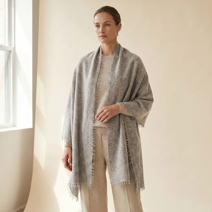 Pure 16-Micron Handknitted Cashmere Pashmina Shawl