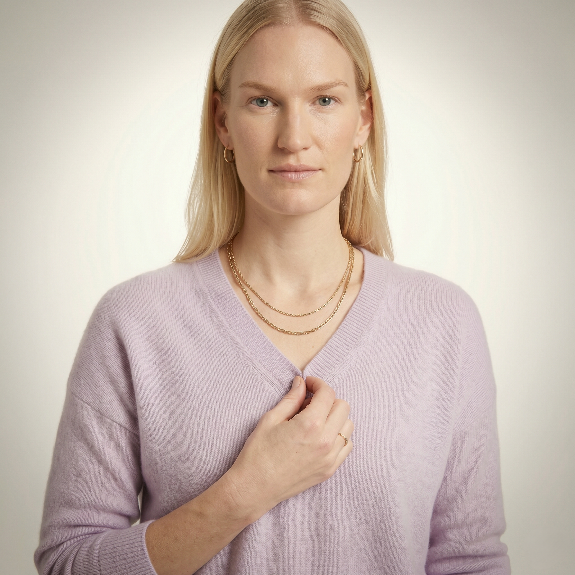 V-Neck Himalayan Cashmere Sweater For Women