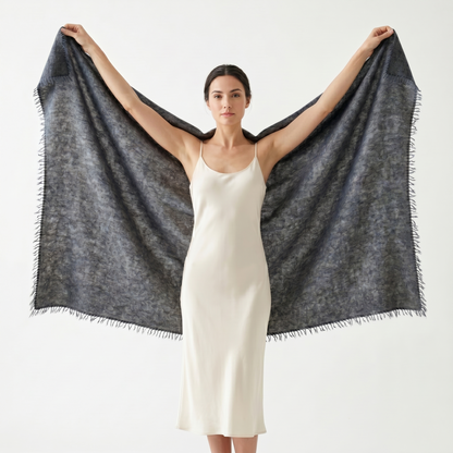 Pure 16-Micron Handknitted Cashmere Pashmina Shawl