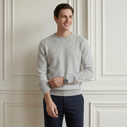 Executive Crewneck Undyed Himalayan Cashmere Sweater