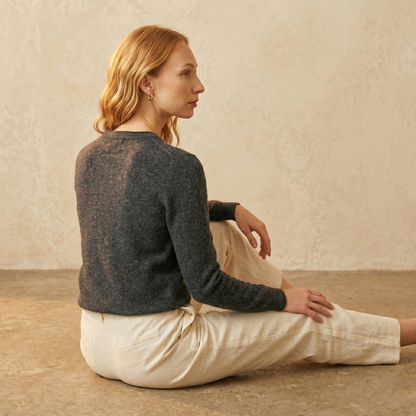 Crewneck Undyed Cashmere Sweater For Women