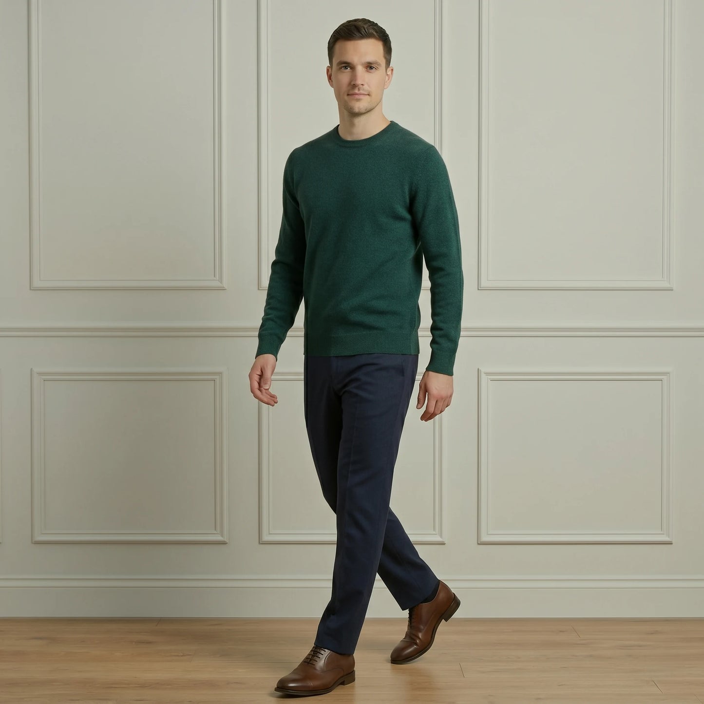 Authentic Pine Crewneck Cashmere Full Sleeve Sweater