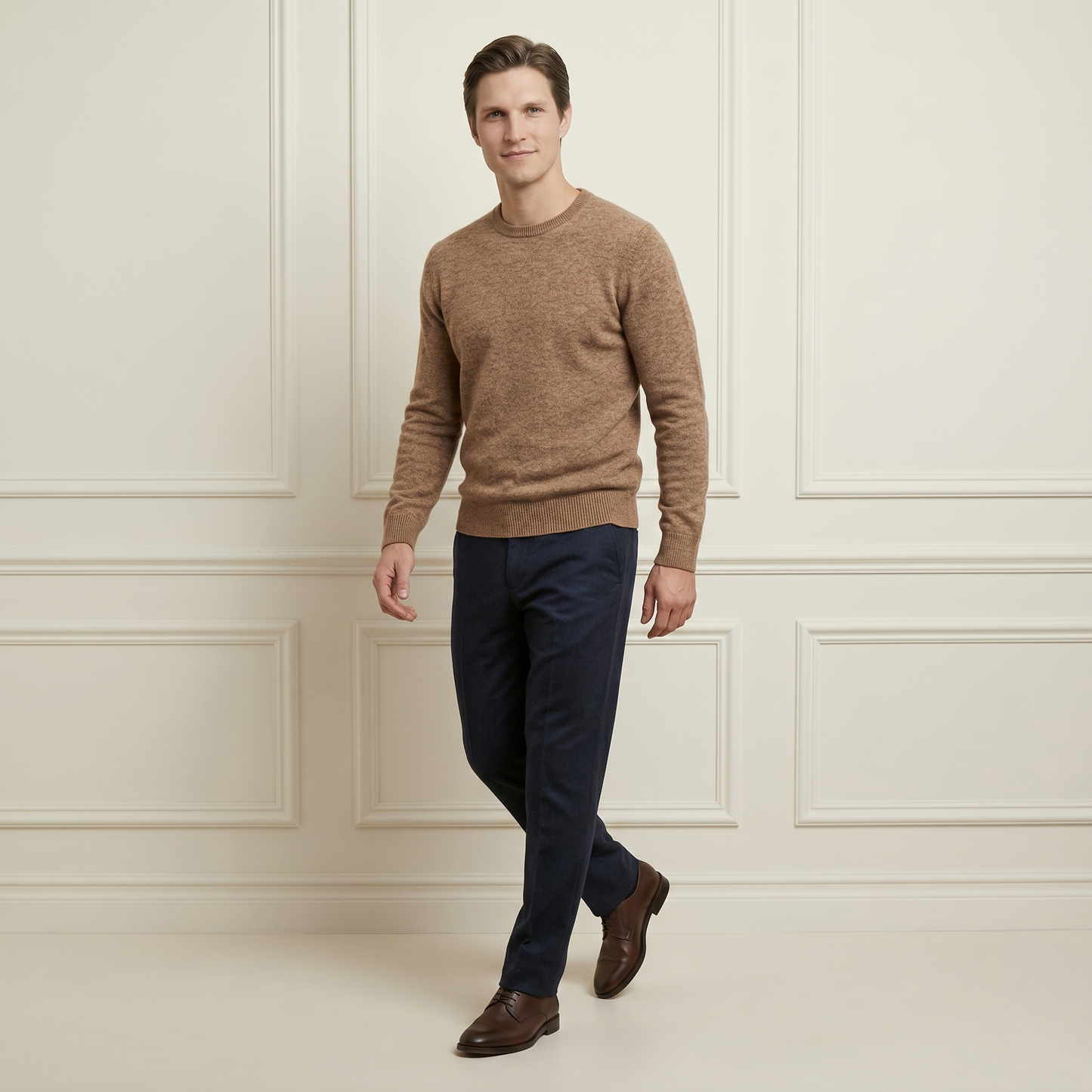 Executive Crewneck Undyed Himalayan Cashmere Sweater
