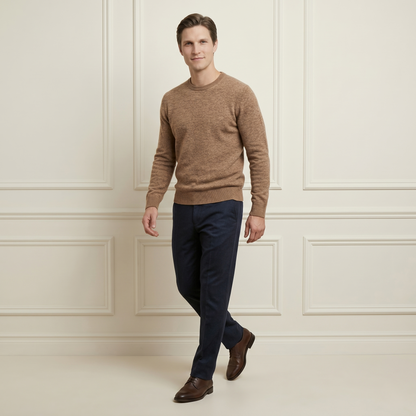 Executive Crewneck Undyed Himalayan Cashmere Sweater
