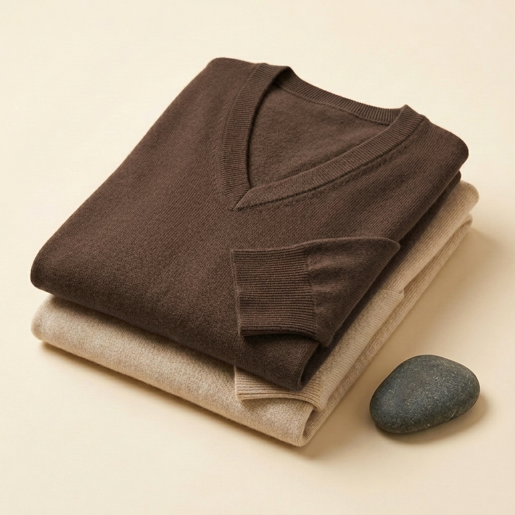 V-Neck Himalayan Cashmere Sweater For Women