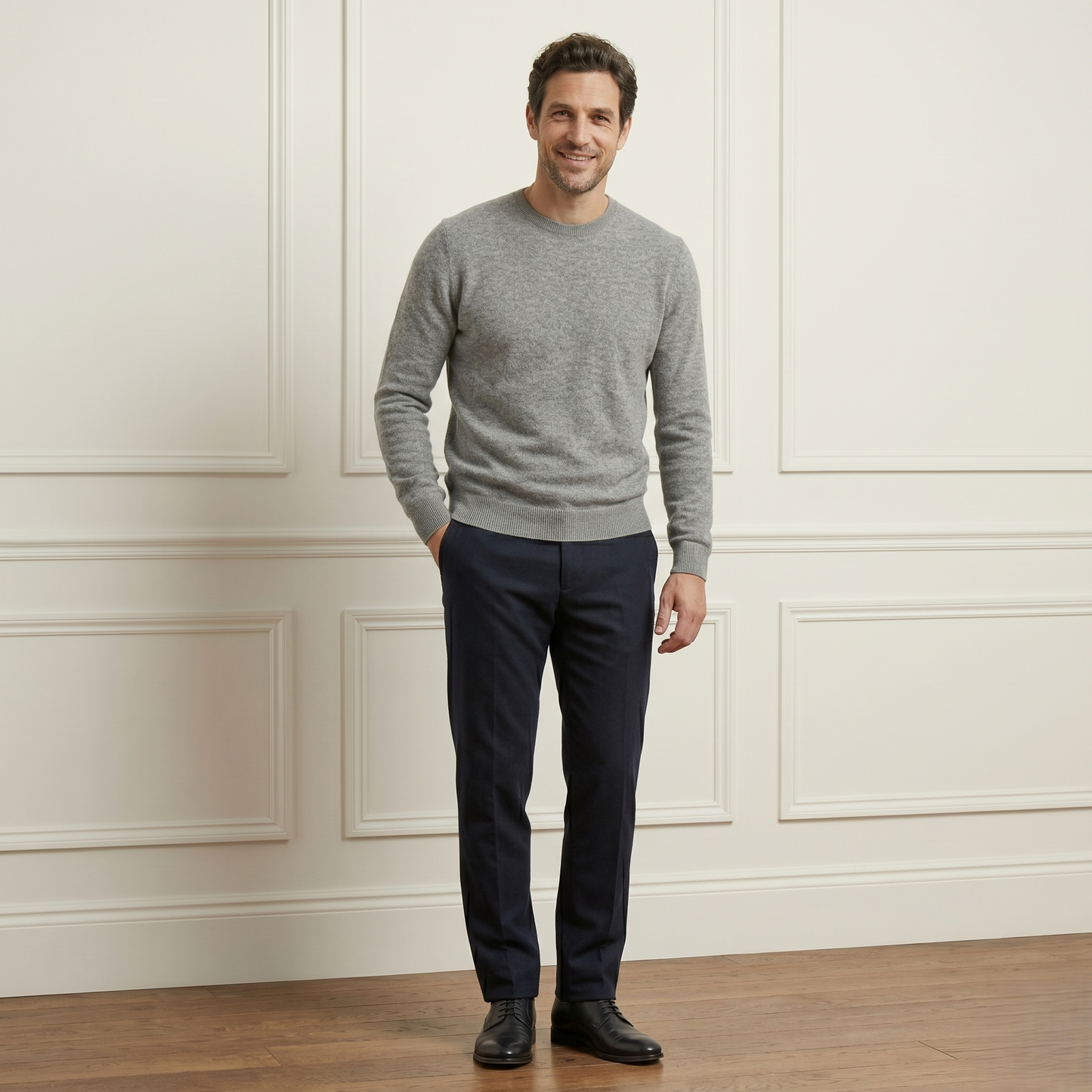 Executive Crewneck Undyed Himalayan Cashmere Sweater