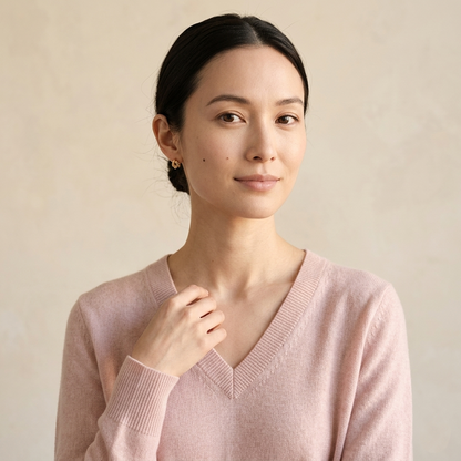 V-Neck Himalayan Cashmere Sweater For Women