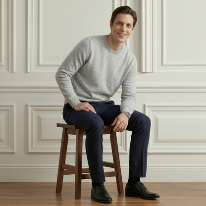 Executive Crewneck Undyed Himalayan Cashmere Sweater