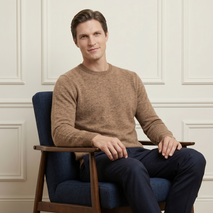 Executive Crewneck Undyed Himalayan Cashmere Sweater