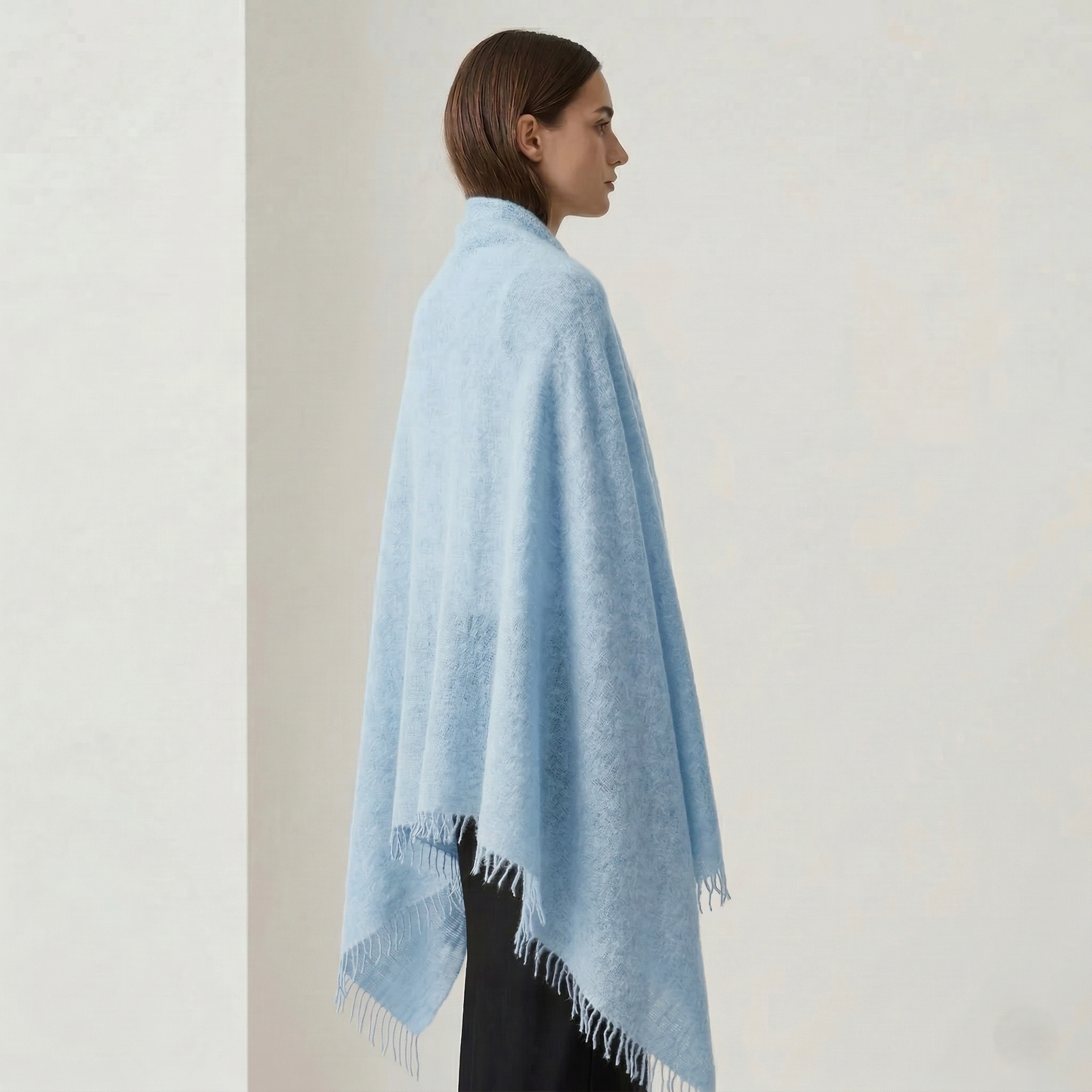 Pure 16-Micron Handknitted Cashmere Pashmina Shawl - 28×84 IN
