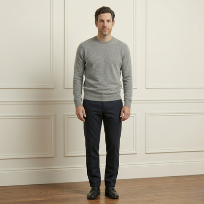 Executive Crewneck Undyed Himalayan Cashmere Sweater