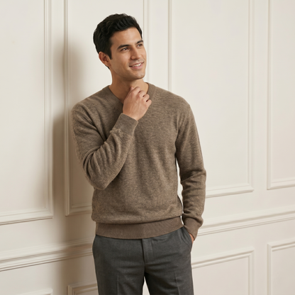 Executive V-Neck Undyed Himalayan Cashmere Sweater