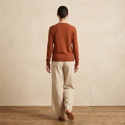 V-Neck Himalayan Cashmere Sweater For Women