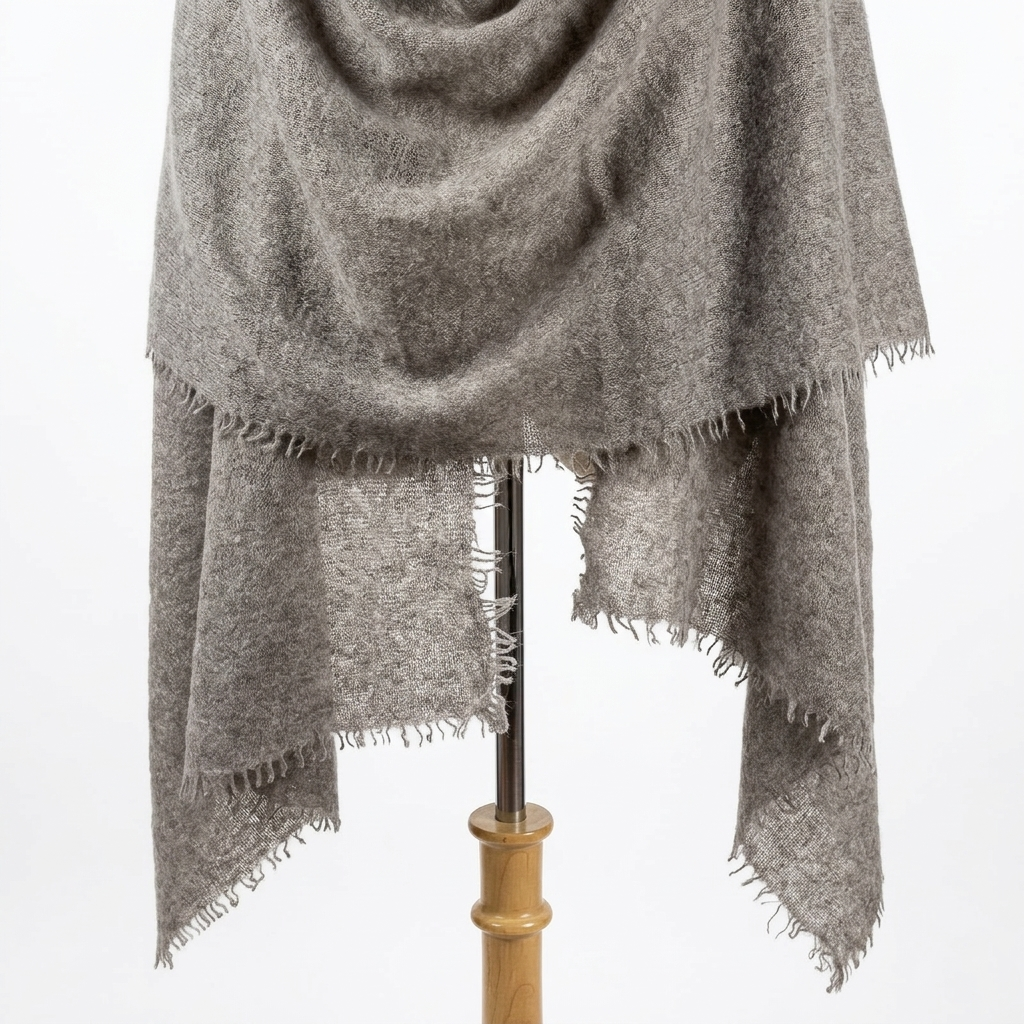 Pure 16-Micron Handknitted Cashmere Pashmina Shawl
