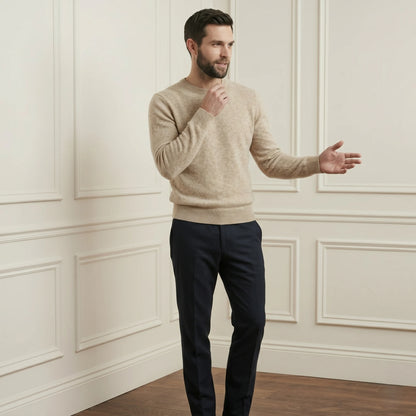 Exclusive Oat Original Full Sleeve Crewneck Cashmere Sweater for Men