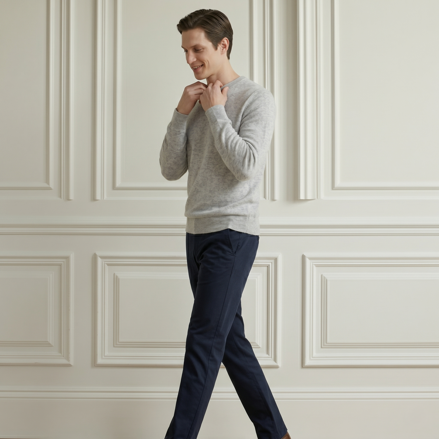 Executive Crewneck Undyed Himalayan Cashmere Sweater